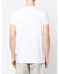 T-shirt à col rond brodé blanc Aspesi