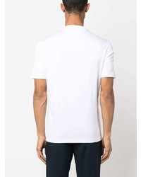T-shirt à col rond brodé blanc Brunello Cucinelli