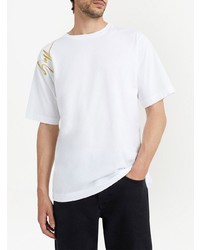 T-shirt à col rond brodé blanc Giuseppe Zanotti