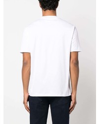 T-shirt à col rond brodé blanc Brunello Cucinelli