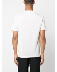 T-shirt à col rond brodé blanc Kiton