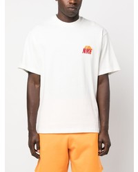 T-shirt à col rond brodé blanc Nike