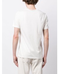 T-shirt à col rond brodé blanc Fred Perry