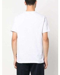 T-shirt à col rond brodé blanc Sun 68