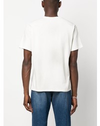 T-shirt à col rond brodé blanc GUESS USA