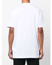 T-shirt à col rond brodé blanc Philipp Plein