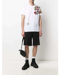 T-shirt à col rond brodé blanc DSQUARED2