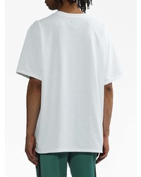 T-shirt à col rond brodé blanc Needles