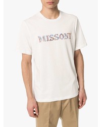 T-shirt à col rond brodé blanc Missoni