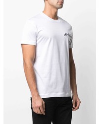 T-shirt à col rond brodé blanc Alexander McQueen