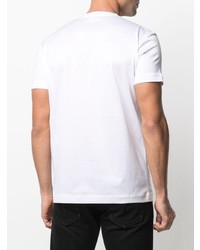 T-shirt à col rond brodé blanc Alexander McQueen