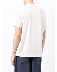 T-shirt à col rond brodé blanc Emporio Armani