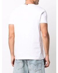 T-shirt à col rond brodé blanc Tommy Hilfiger