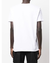 T-shirt à col rond brodé blanc Alexander McQueen