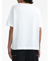 T-shirt à col rond brodé blanc Simone Rocha