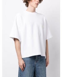 T-shirt à col rond brodé blanc Alexander Wang