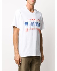 T-shirt à col rond brodé blanc Doublet