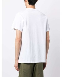 T-shirt à col rond brodé blanc Maharishi