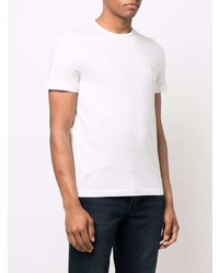 T-shirt à col rond brodé blanc Corneliani