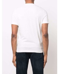 T-shirt à col rond brodé blanc Corneliani