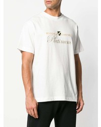 T-shirt à col rond brodé blanc Alexander Wang