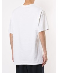T-shirt à col rond brodé blanc Toga Virilis