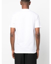 T-shirt à col rond brodé blanc Versace