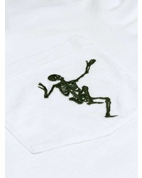 T-shirt à col rond brodé blanc Alexander McQueen