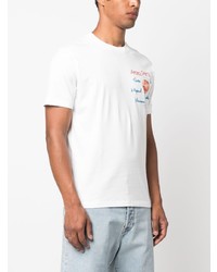 T-shirt à col rond brodé blanc MC2 Saint Barth