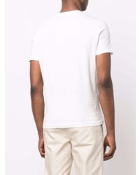 T-shirt à col rond brodé blanc Corneliani