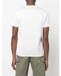 T-shirt à col rond brodé blanc Corneliani