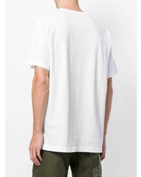 T-shirt à col rond brodé blanc Maharishi