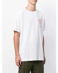 T-shirt à col rond brodé blanc Maharishi