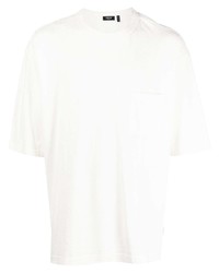 T-shirt à col rond brodé blanc FIVE CM