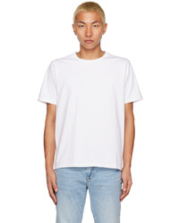 T-shirt à col rond brodé blanc Frame