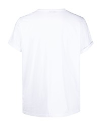 T-shirt à col rond brodé blanc Maison Labiche