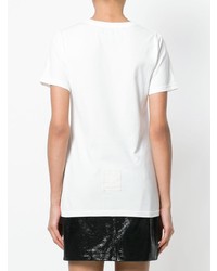 T-shirt à col rond brodé blanc Mr & Mrs Italy