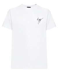 T-shirt à col rond brodé blanc Giuseppe Zanotti