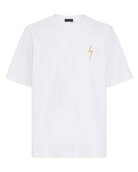 T-shirt à col rond brodé blanc Giuseppe Zanotti