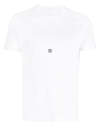 T-shirt à col rond brodé blanc Givenchy