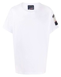 T-shirt à col rond brodé blanc Greg Lauren X Paul & Shark