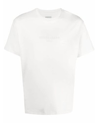 T-shirt à col rond brodé blanc GUESS USA