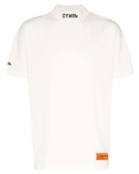 T-shirt à col rond brodé blanc Heron Preston