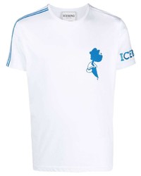 T-shirt à col rond brodé blanc Iceberg