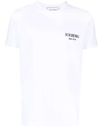 T-shirt à col rond brodé blanc Iceberg