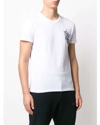 T-shirt à col rond brodé blanc Alexander McQueen