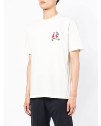 T-shirt à col rond brodé blanc Norse Projects