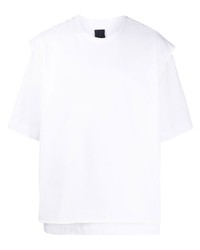 T-shirt à col rond brodé blanc Juun.J