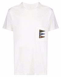 T-shirt à col rond brodé blanc KAPITAL