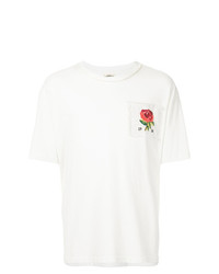 T-shirt à col rond brodé blanc Kent & Curwen